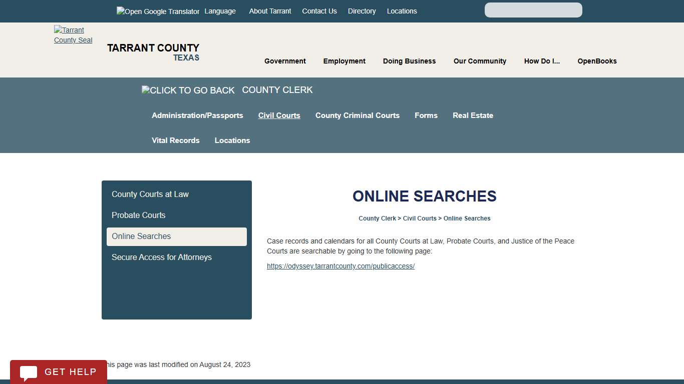 Online Searches Civil