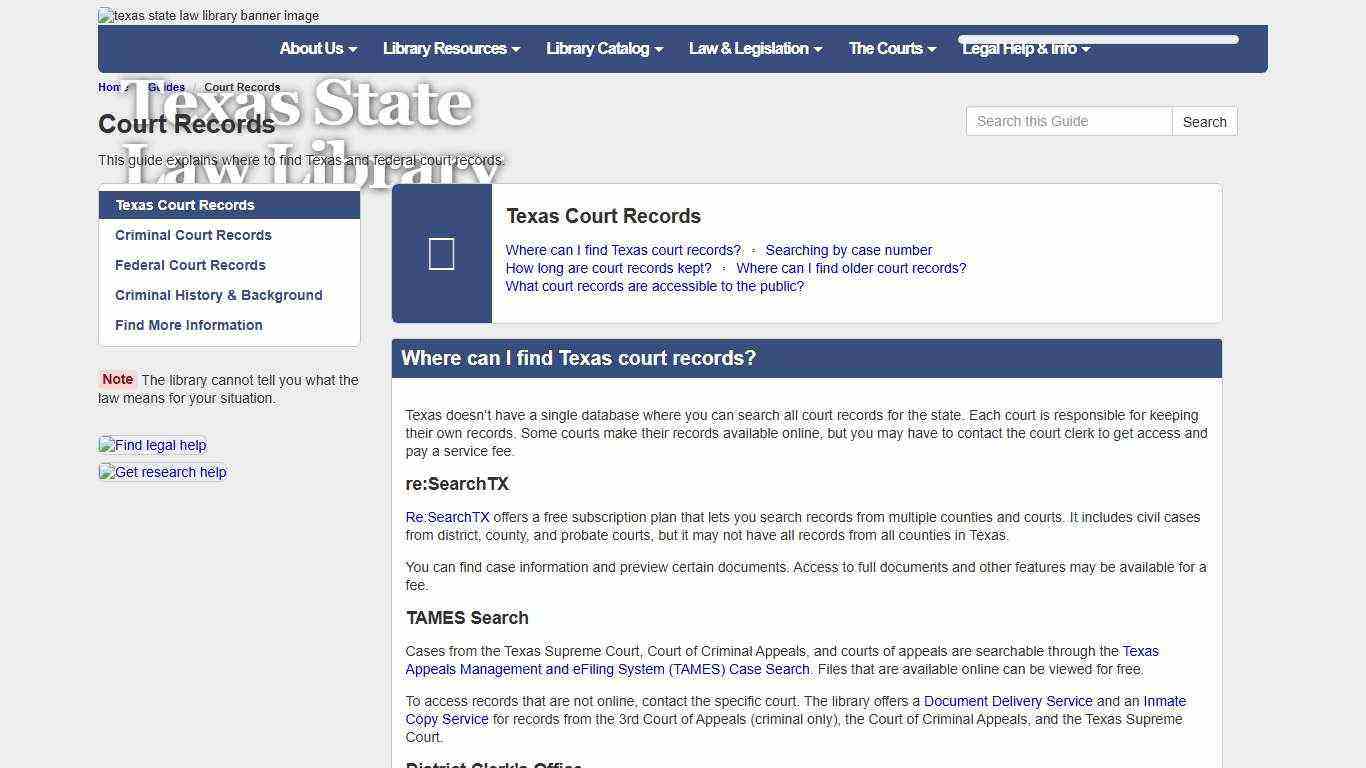 Texas Court Records - Court Records - Guides at Texas State Law Library
