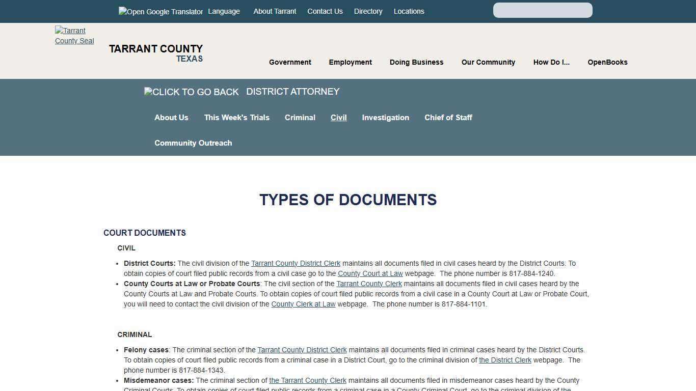 Types of Document Requests